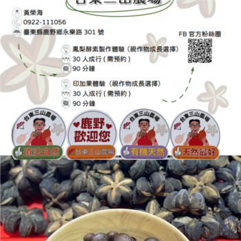 【農遊體驗行程】三山農場-鳳梨酵素製作、印加果體驗